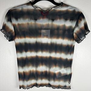 Guess brand Women's hadley mesh tie-dye striped t-shirt top NWT